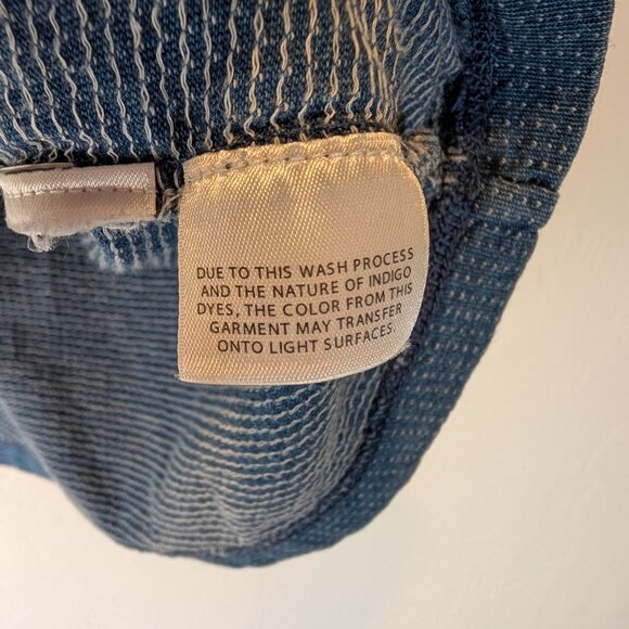 Madewell Women's Top Medium Cropped Tee Shirt Indigo Raglan Flare Sleeve - Picture 7 of 7